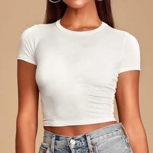 Lulus White Crop Top Tee